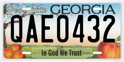 GA license plate QAE0432