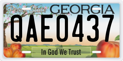 GA license plate QAE0437