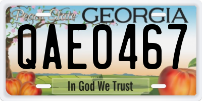 GA license plate QAE0467