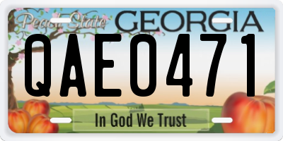 GA license plate QAE0471