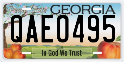 GA license plate QAE0495