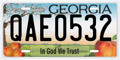 GA license plate QAE0532