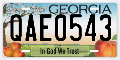 GA license plate QAE0543