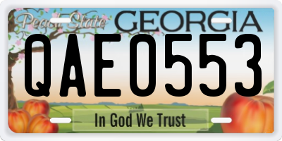 GA license plate QAE0553