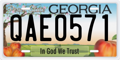 GA license plate QAE0571