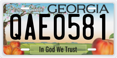 GA license plate QAE0581