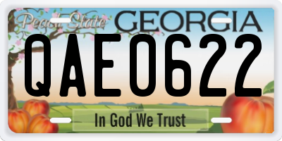 GA license plate QAE0622