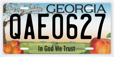 GA license plate QAE0627