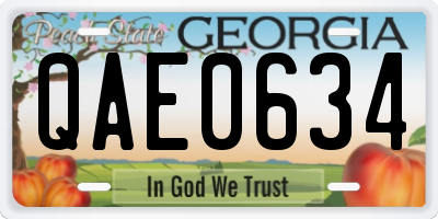 GA license plate QAE0634