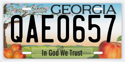GA license plate QAE0657
