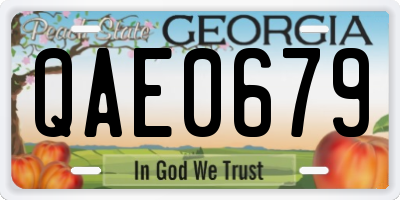 GA license plate QAE0679