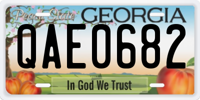 GA license plate QAE0682