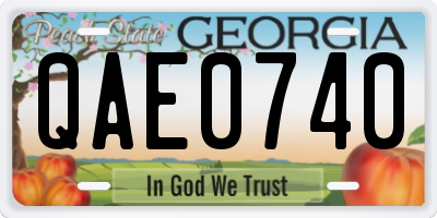 GA license plate QAE0740