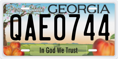 GA license plate QAE0744