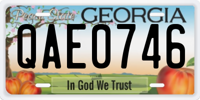GA license plate QAE0746