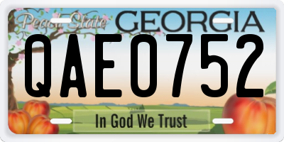 GA license plate QAE0752