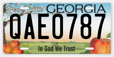 GA license plate QAE0787
