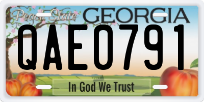 GA license plate QAE0791