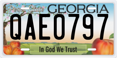 GA license plate QAE0797