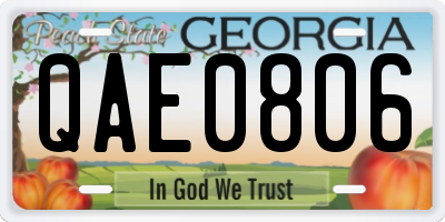GA license plate QAE0806