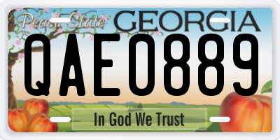 GA license plate QAE0889