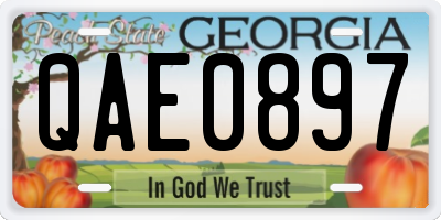 GA license plate QAE0897