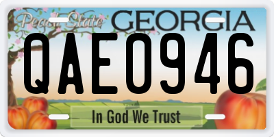 GA license plate QAE0946