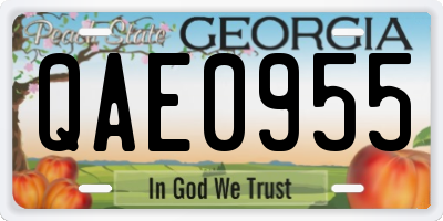 GA license plate QAE0955