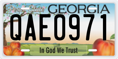GA license plate QAE0971