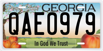 GA license plate QAE0979