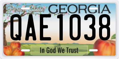 GA license plate QAE1038