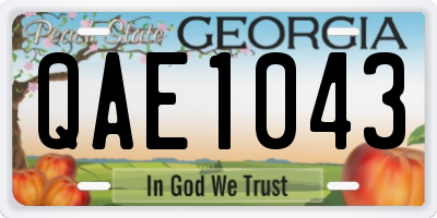 GA license plate QAE1043