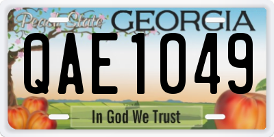 GA license plate QAE1049