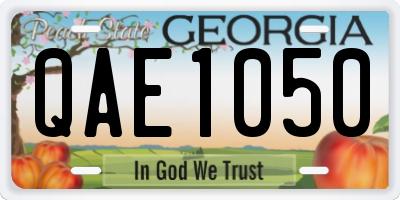 GA license plate QAE1050