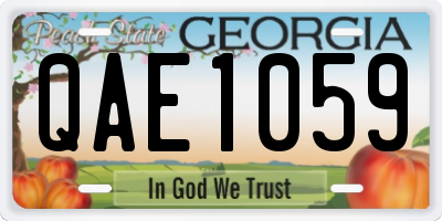 GA license plate QAE1059