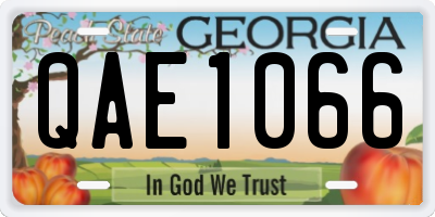 GA license plate QAE1066