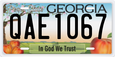 GA license plate QAE1067