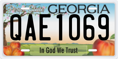 GA license plate QAE1069