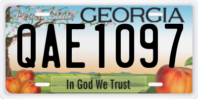 GA license plate QAE1097