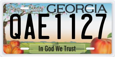 GA license plate QAE1127