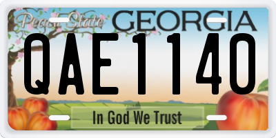 GA license plate QAE1140