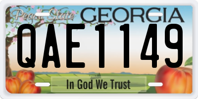 GA license plate QAE1149