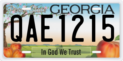 GA license plate QAE1215