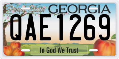 GA license plate QAE1269