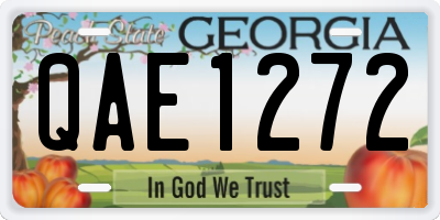 GA license plate QAE1272