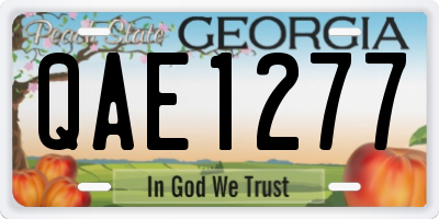 GA license plate QAE1277