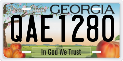 GA license plate QAE1280