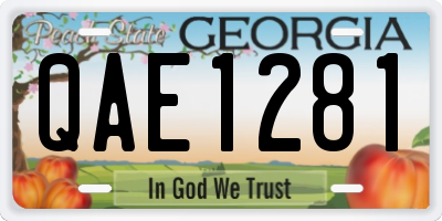 GA license plate QAE1281