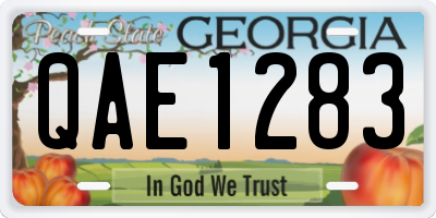 GA license plate QAE1283