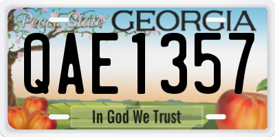 GA license plate QAE1357